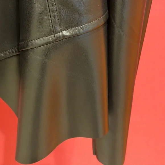 Anne Klein Black Open-Front Faux Leather Jacket